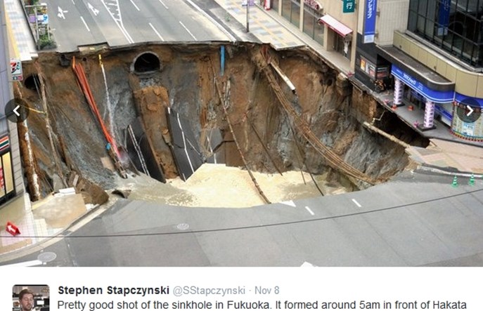 Japonia. Drogowcy załatali 30-metrową dziurę w ulicy… w tydzień