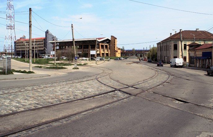 Rumunia. Dworzec w Gałaczu bez tramwajów