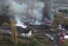 Niemal doszczętnie spłonęła 100-letnia parowozownia w Świdnicy [wideo]
