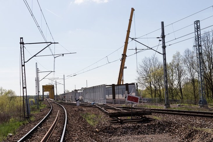 Postępy prac na stacji Dęblin i przy moście na Wieprzu