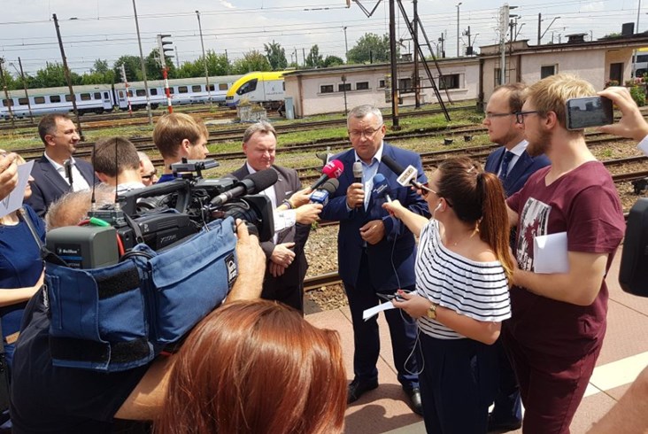 Adamczyk i Merchel odwiedzili modernizację linii Kraków – Katowice