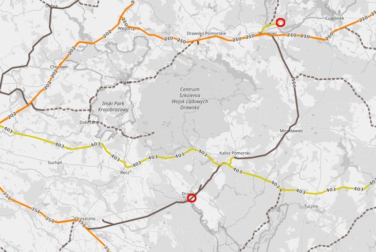 Jest umowa na odbudowę linii 410 do poligonu w Drawsku. Pociągi pasażerskie tylko nadzieją