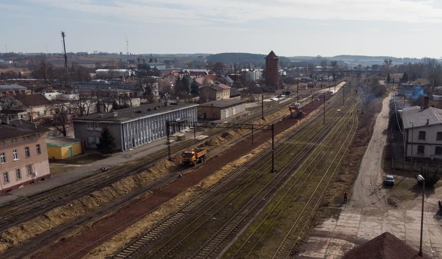 Maszyna PUN układa tor na odcinku Działdowo – Olsztyn