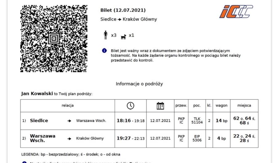 Nowy wzór biletu elektronicznego PKP Intercity