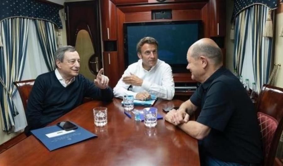 Draghi, Macron, Scholz, Iohannis w Kijowie. Koleje Ukraińskie podstawiły inną salonkę [zdjęcia]