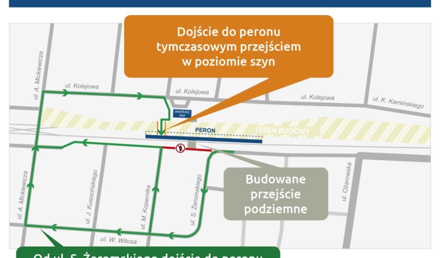 Nowy peron i kolejny etap prac na stacji w Ożarowie Mazowieckim