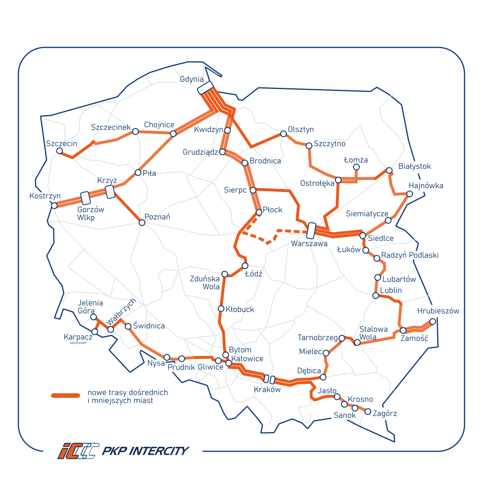 PKP Intercity pokazują trasy dla hybryd z Newagu