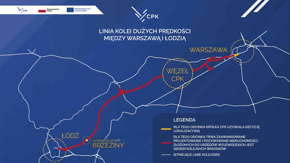 CPK. Pierwsza decyzja lokalizacyjna dla Linii Y między Warszawą a Łodzią