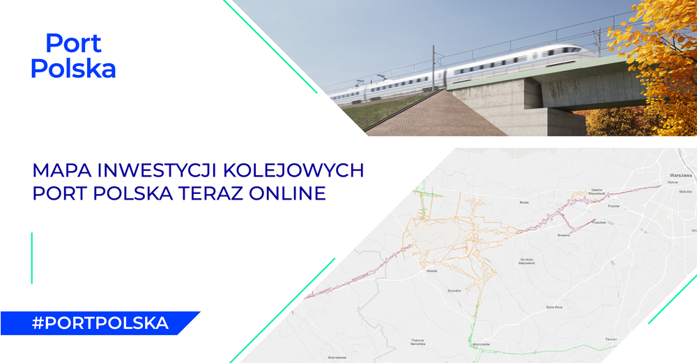Mapa inwestycji kolejowych Port Polska teraz online