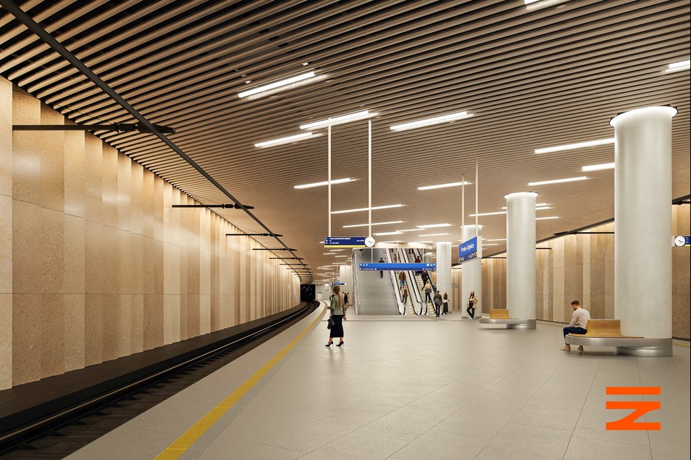 Czechy: Sprava Zeleznc pokazuje projekt podziemnej stacji na linii do lotniska