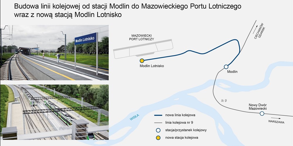 SKANSKA ma zbudować nową linię kolejową do lotniska Modlin
