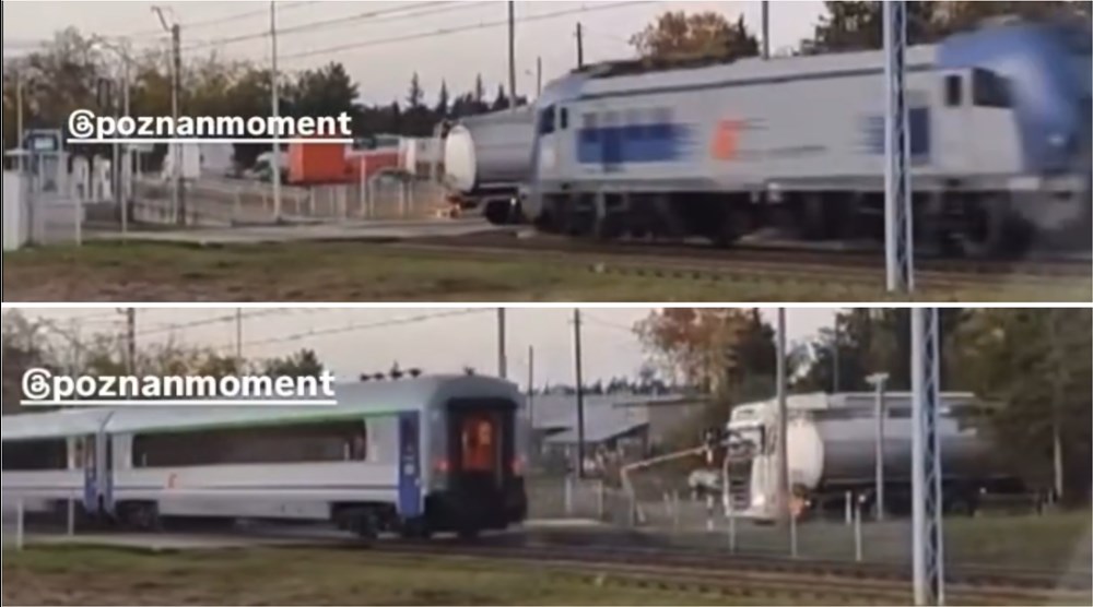 Poznań. Cysterna utknęła na przejeździe kolejowym, sekundy dzieliły od katastrofy [wideo]