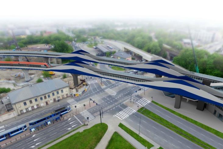 Kraków: Kulminacyjny etap montażu przęseł kolejowej łącznicy Kraków: Kulminacyjny etap montażu przęseł kolejowej łącznicy