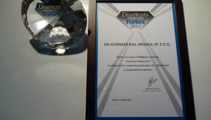 DB Schenker Rail Spedkol ponownie nagrodzony Diamentami Forbesa